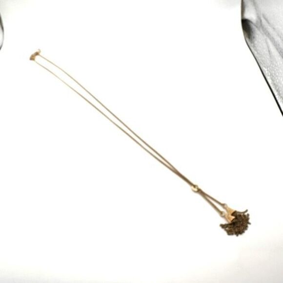 J Crew Gold Tone Fringe Tassel Chain Necklace Long Minimalist Classic - Picture 6 of 11